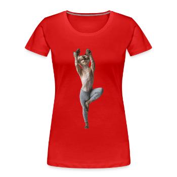 Devon Rex - Frauen Premium Bio T-Shirt - Rot - Vorne - Mia (176cm)