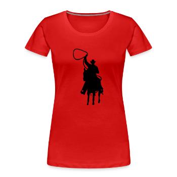 Cowboy - Women's Premium Organic T-Shirt - red - Front - Mia (176cm)