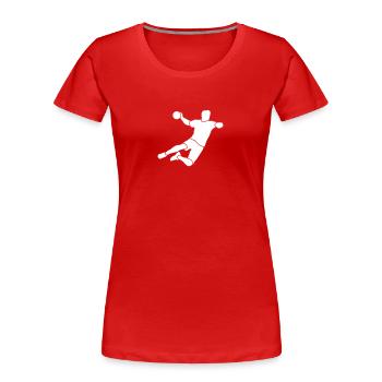 Handballer Handball - Frauen Premium Bio T-Shirt - Rot - Vorne - Mia (176cm)