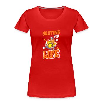 Comic Cartoon Nerd - Frauen Premium Bio T-Shirt - Rot - Vorne - Mia (176cm)