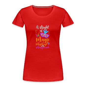 Festival de mascarade Second Face - T-shirt bio Premium Femme - rouge - Devant - Mia (176cm)