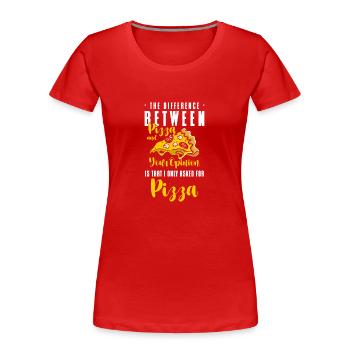 Pizza Hunger - Women's Premium Organic T-Shirt - red - Front - Mia (176cm)