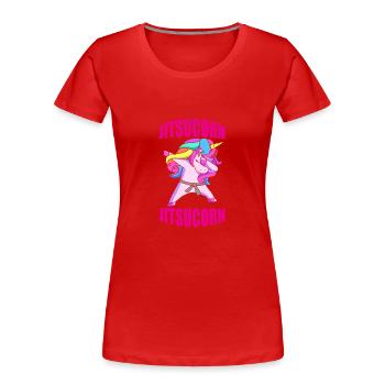 Jiu Jitsu Selbstverteidigung - Frauen Premium Bio T-Shirt - Rot - Vorne - Mia (176cm)