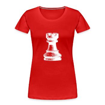 Schachspiel Schachfigur Turm - Frauen Premium Bio T-Shirt - Rot - Vorne - Mia (176cm)