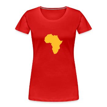 map world shape of africa - Women's Premium Organic T-Shirt - red - Front - Mia (176cm)