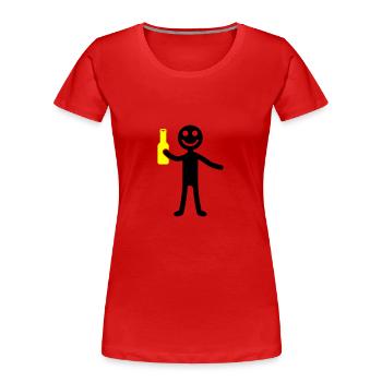 Stick Figure Bière Drôle - T-shirt bio Premium Femme - rouge - Devant - Mia (176cm)