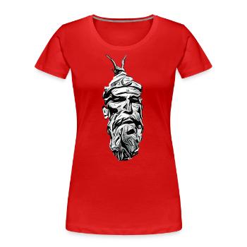 Skënderbeu - Frauen Premium Bio T-Shirt - Rot - Vorne - Mia (176cm)