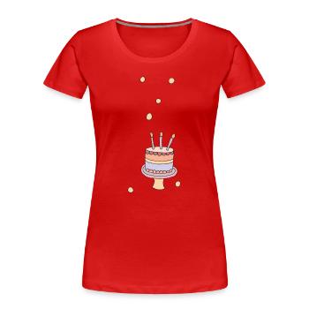 Birthday cake - Women's Premium Organic T-Shirt - red - Front - Mia (176cm)