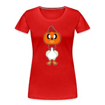 Huhn Halloween Kürbis - Frauen Premium Bio T-Shirt - Rot - Vorne - Mia (176cm)