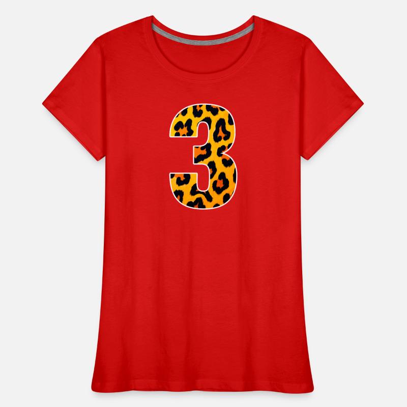 Leopard 3 Number Pattern Women's Premium Organic T-Shirt