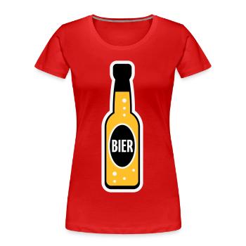 Bierflasche (Bier / Bierchen / NEG 3C) - Frauen Premium Bio T-Shirt - Rot - Vorne - Mia (176cm)