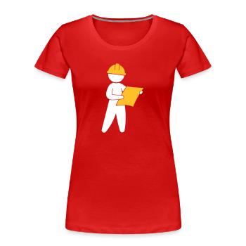 Ein Ingenieur auf einer Baustelle - Frauen Premium Bio T-Shirt - Rot - Vorne - Mia (176cm)