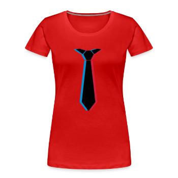 3d_krawatte_3c - Frauen Premium Bio T-Shirt - Rot - Vorne - Mia (176cm)