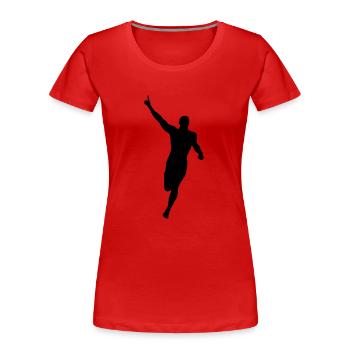 homme qui gagne - course - T-shirt bio Premium Femme - rouge - Devant - Mia (176cm)