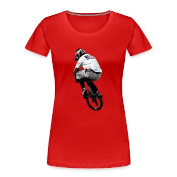 bmx race racing vtt motocross mtb bike rad - T-shirt bio Premium Femme - rouge - Devant - Mia (176cm)