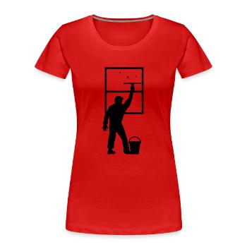 Nettoyeur de vitres - T-shirt bio Premium Femme - rouge - Devant - Mia (176cm)