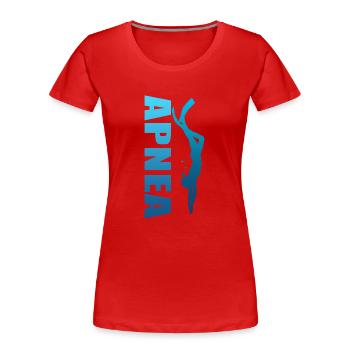 apnea apnéiste sport plongée plongeur - T-shirt bio Premium Femme - rouge - Devant - Mia (176cm)