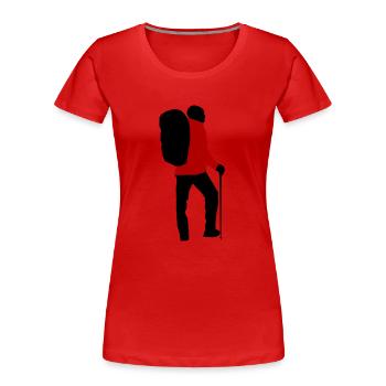 Wanderer personalisierbar - Frauen Premium Bio T-Shirt - Rot - Vorne - Mia (176cm)
