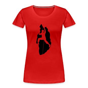 column wall climber climbing mountains high sport - Women's Premium Organic T-Shirt - red - Front - Mia (176cm)