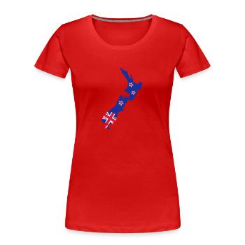 Neuseeland - Frauen Premium Bio T-Shirt - Rot - Vorne - Mia (176cm)