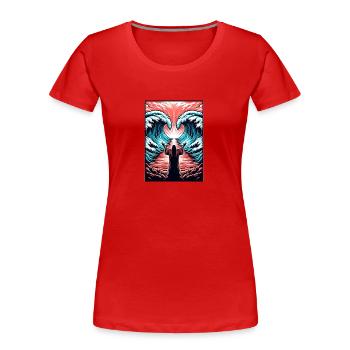 Moïse divise la mer. - T-shirt bio Premium Femme - rouge - Devant - Mia (176cm)