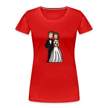 Mariage mariée marié jeunes mariés - T-shirt bio Premium Femme - rouge - Devant - Mia (176cm)
