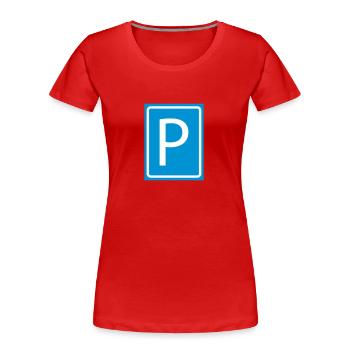 P Parken Buchstabe Parkscheibe Parkplatz 2c - Frauen Premium Bio T-Shirt - Rot - Vorne - Mia (176cm)