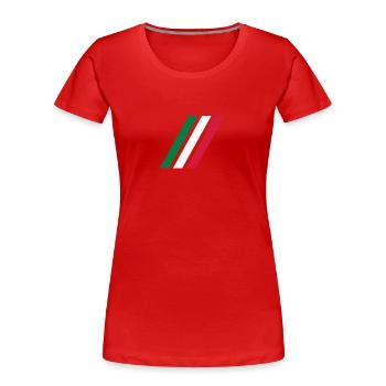 italy stripe flag - Frauen Premium Bio T-Shirt - Rot - Vorne - Mia (176cm)