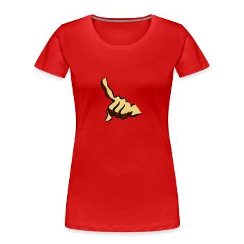 Hand index finger - Women's Premium Organic T-Shirt - red - Front - Mia (176cm)