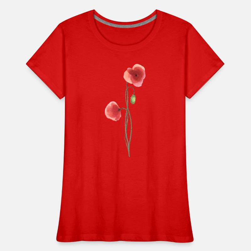 Blume: roter Mohn Frauen Premium Bio T-Shirt