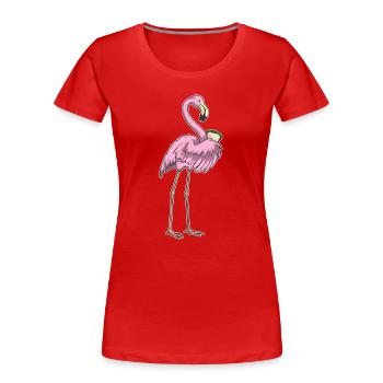Flamingo Sandwich - Frauen Premium Bio T-Shirt - Rot - Vorne - Mia (176cm)