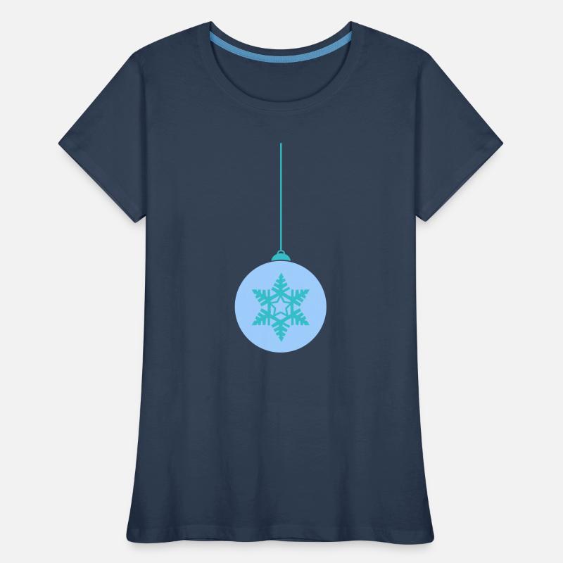 Weihnachtskugel Schneeflocken Blau Ornament Frauen Premium Bio T-Shirt