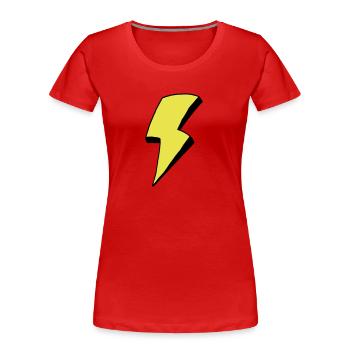 Flash - Frauen Premium Bio T-Shirt - Rot - Vorne - Mia (176cm)