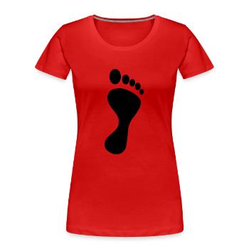 fuß - Frauen Premium Bio T-Shirt - Rot - Vorne - Mia (176cm)