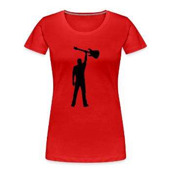 guitar power - Frauen Premium Bio T-Shirt - Rot - Vorne - Mia (176cm)