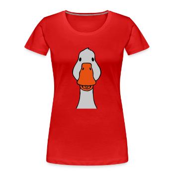 Süße Gans von vorne - Frauen Premium Bio T-Shirt - Rot - Vorne - Mia (176cm)