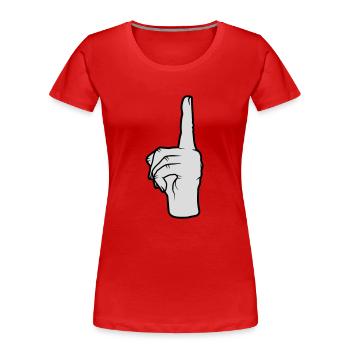 Pointez du doigt vers le haut - T-shirt bio Premium Femme - rouge - Devant - Mia (176cm)