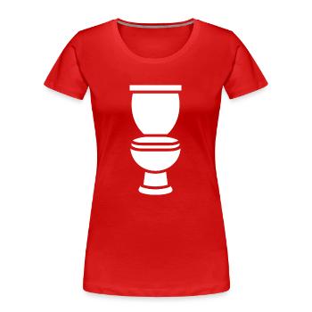 Toilette - T-shirt bio Premium Femme - rouge - Devant - Mia (176cm)