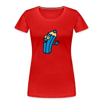 broche joyeuse - T-shirt bio Premium Femme - rouge - Devant - Mia (176cm)