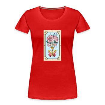 Der Schlüssel zum Erfolg - Frauen Premium Bio T-Shirt - Rot - Vorne - Mia (176cm)