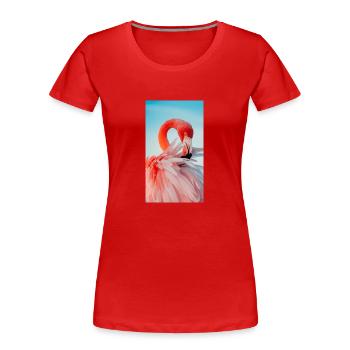 Flamingo Collection - T-shirt bio Premium Femme - rouge - Devant - Mia (176cm)