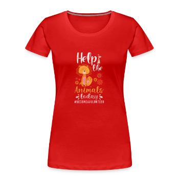 Tierschützer Veganer Fleischlos - Frauen Premium Bio T-Shirt - Rot - Vorne - Mia (176cm)