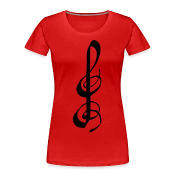 Notenschlüssel - Frauen Premium Bio T-Shirt - Rot - Vorne - Mia (176cm)