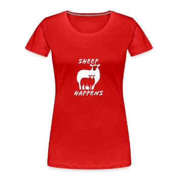 Schaf passiert - Frauen Premium Bio T-Shirt - Rot - Vorne - Mia (176cm)