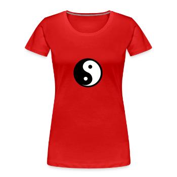 Ying Yang - Frauen Premium Bio T-Shirt - Rot - Vorne - Mia (176cm)