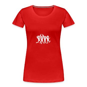 Fête Bachelor Stick Figure - T-shirt bio Premium Femme - rouge - Devant - Mia (176cm)