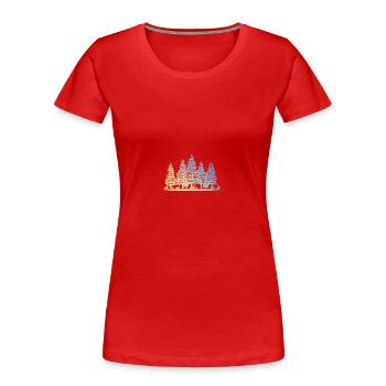 Arbres forestiers - T-shirt bio Premium Femme - rouge - Devant - Mia (176cm)