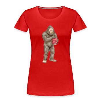 Bigfoot Halloween Potato Chips - Women's Premium Organic T-Shirt - red - Front - Mia (176cm)