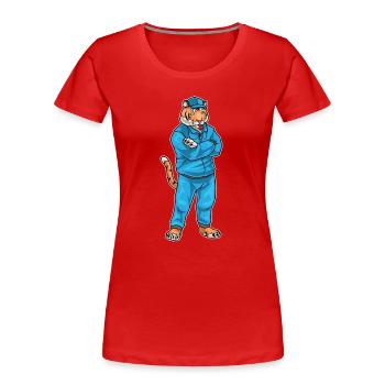 Tiger Sport Lehrer Schule - Frauen Premium Bio T-Shirt - Rot - Vorne - Mia (176cm)