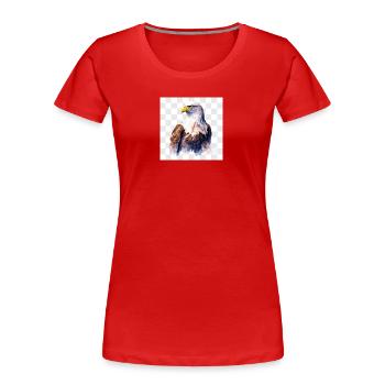 Watercolor Eagle Head Portrait - Women's Premium Organic T-Shirt - red - Front - Mia (176cm)